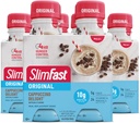 SlimFast Meal Ersatz Shake, Original Cappuccino Delight, 10g Ready to Drink Protein for Weight Loss, 11 Fl. Oz Bottle, 4 Count (Package of 3) (Packaging May Vary)