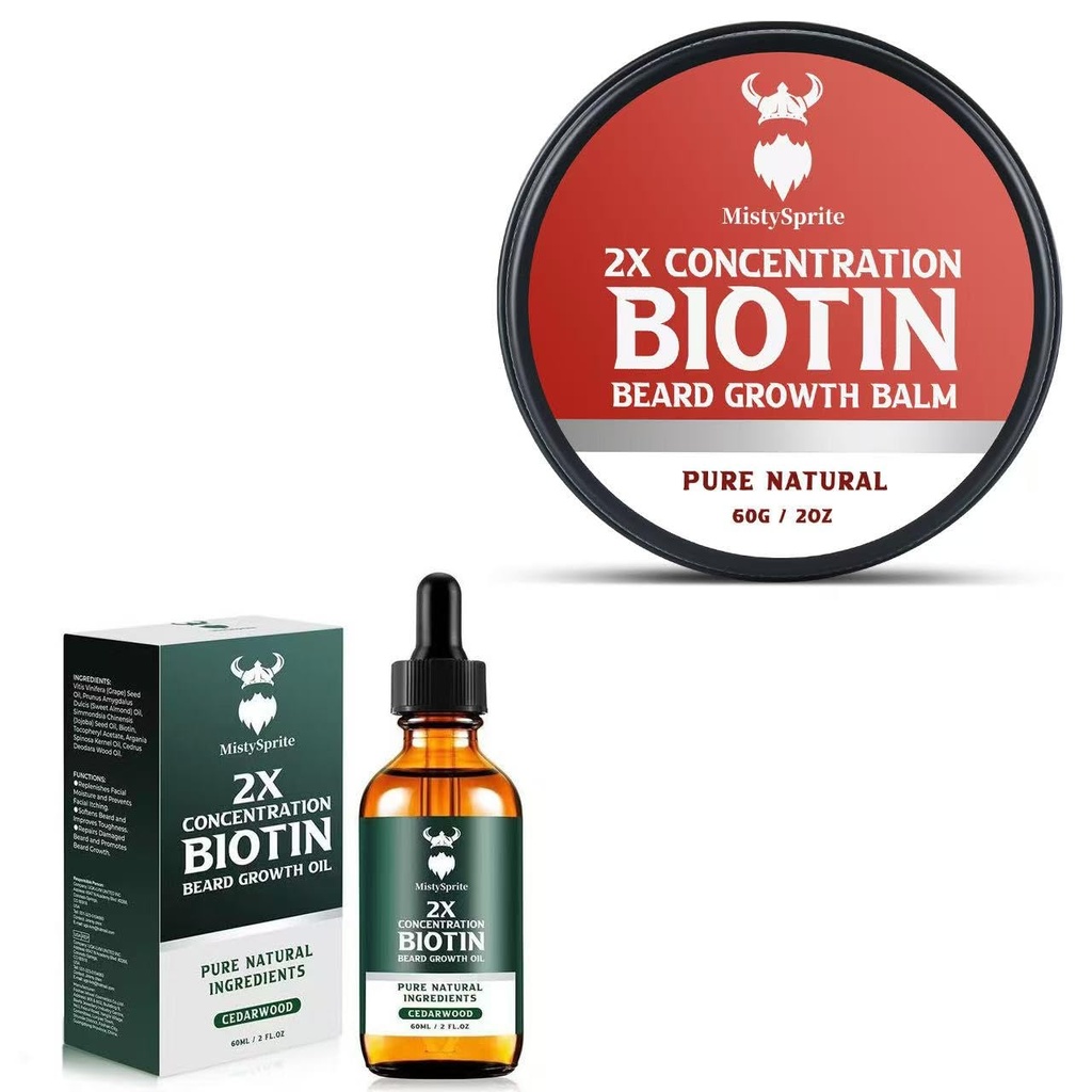 Biotin Bart Balm für Männer & Conditioning Bart Wachs und Wachstums Bart Wachstumsöl mit 2X Konzentration Biotin für Männer, Hydrates & Diecken Gesichtshaar