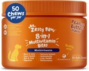 Zesty Paws Dog Multivitamin, Chewable Dog Vitamins and Supplements for Hip & Joints, Skin & Coat, Omega 3 Fish Oil for Dogs- Senior & Puppy Multivitamin- Peanut Butter- 50ct