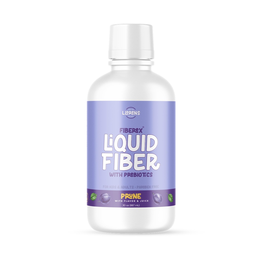 LLORENS PHARMACEUTICAL Liquid Fiber 15 Gramm lösliche Faser, kein Zucker, Regularität und weiche Hocker - Prune Flavor - 30 FL oz