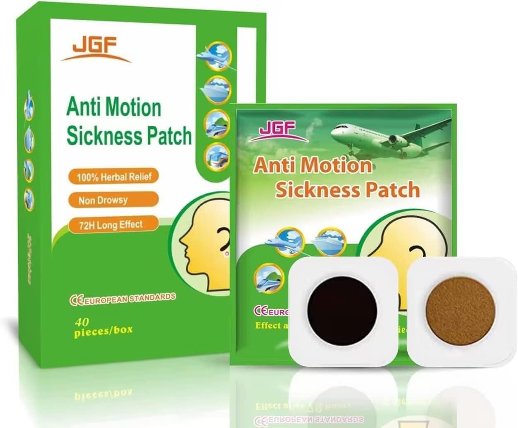 Motion Sickness Aufnäher für Cruise Car, 40 Count Wasserdicht Nicht Drowsy Reisen Essentials Motion Sickness Aufnäher für Erwachsene und Kinder