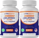 Vitamatic Melatonin 30 mg - mit B6 & L-Theanin - 120 Fast Dissolve Tabletten mit natürlichem Berry Flavor (2 Tabletten Dose = Melatonin 60 mg) (120 Zähler (Pack von 2))