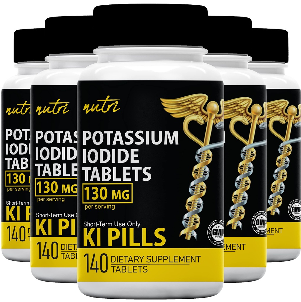 Fusions naturelles comprimés d'iodure de potassium (paquet de 5) 130mg - 700 comprimés EXP 10/2032 - YODO Naciente - Pilules KI - Yoduro de Potasio