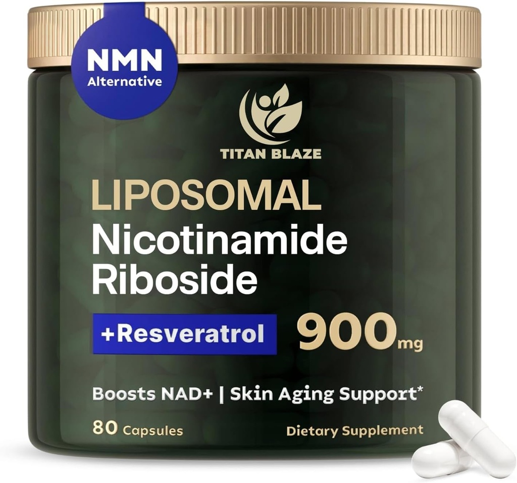 NAD+ Nicotinamid Riboside mit Resveratrol & Quercetin NMN Alternative – Premium Anti-Aging Supplement für Energie, Fokus und Cellular Support – 80 High-Purity Capsules 900mg