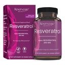 Réserve Beauté Resveratrol 250 mg - Meilleur Trans-Resveratrol - Supplément antioxydant végétalien pour la santé cellulaire et cardiaque - Aide le vieillissement en santé et la santé immunitaire - 60 capsules végétales