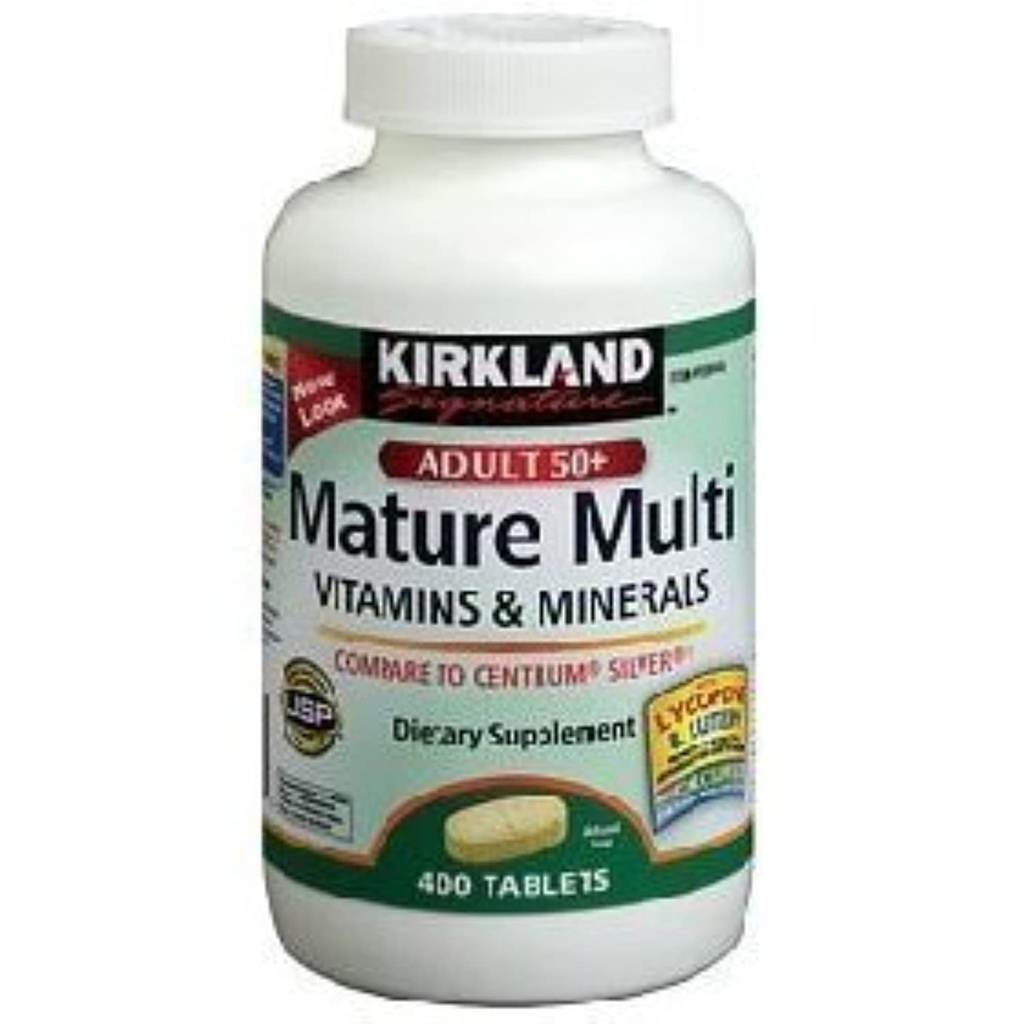 Kirkland Signature Multivitamines et minéraux avec Lycopène et Lutéine 400 comprimés - Comparer avec Centrum Silver