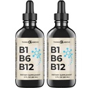 B1 B6 B12 Vitamin Liquid Drops - Nerve, Energy, Brain Support Supplement - Fruity-Like Flavor - Methylcobalamin, Thiamin, Pyridoxin (2)