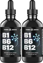 B1 B6 B12 Vitamin Liquid Drops - Nerve, Energy, Brain Support Supplement - Fruity-Like Flavor - Methylcobalamin, Thiamin, Pyridoxin (2)