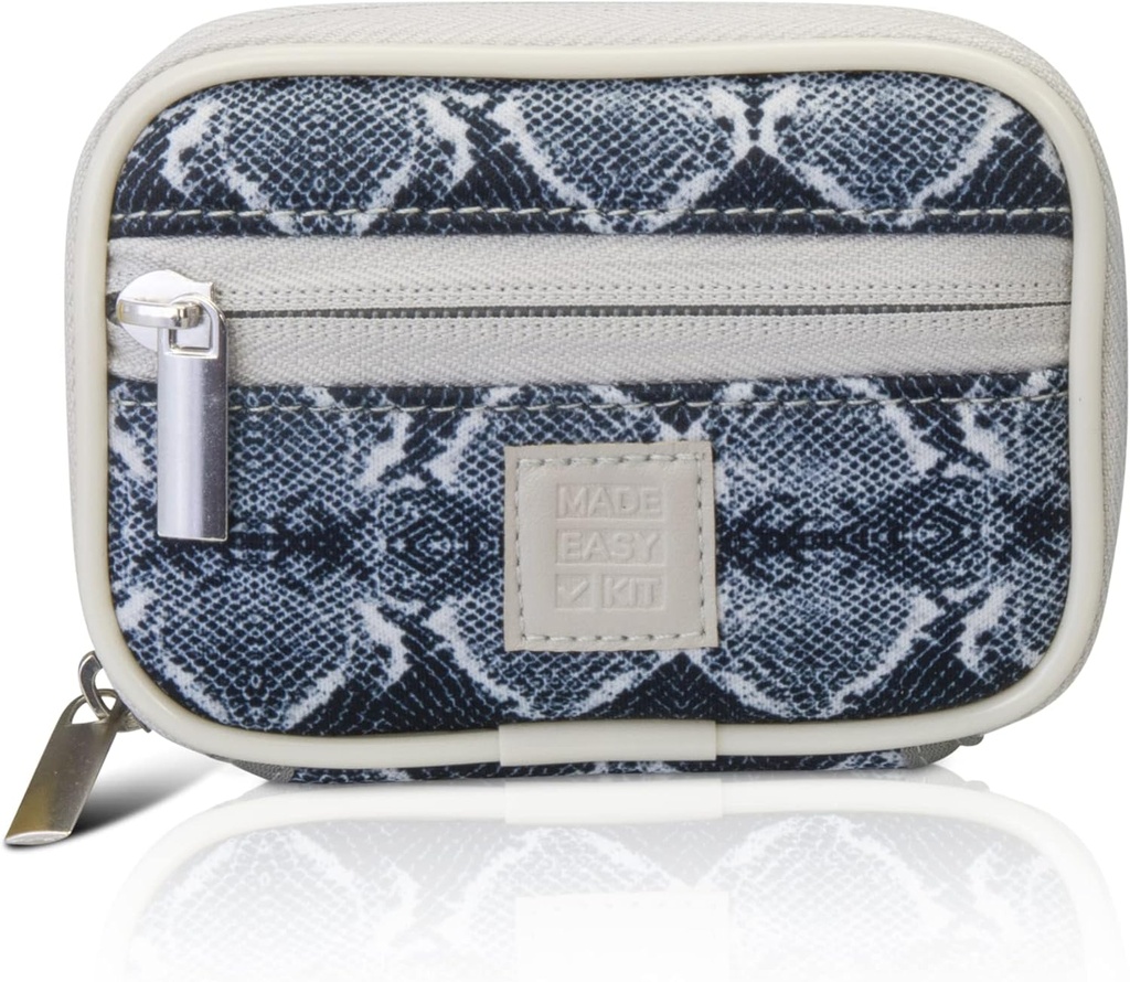 Made Easy Kit Pill Case - Wöchentliche Medizin Organizer mit abnehmbaren Seven-Day Vitamin & Supplement Box (Silber Snake Skin)