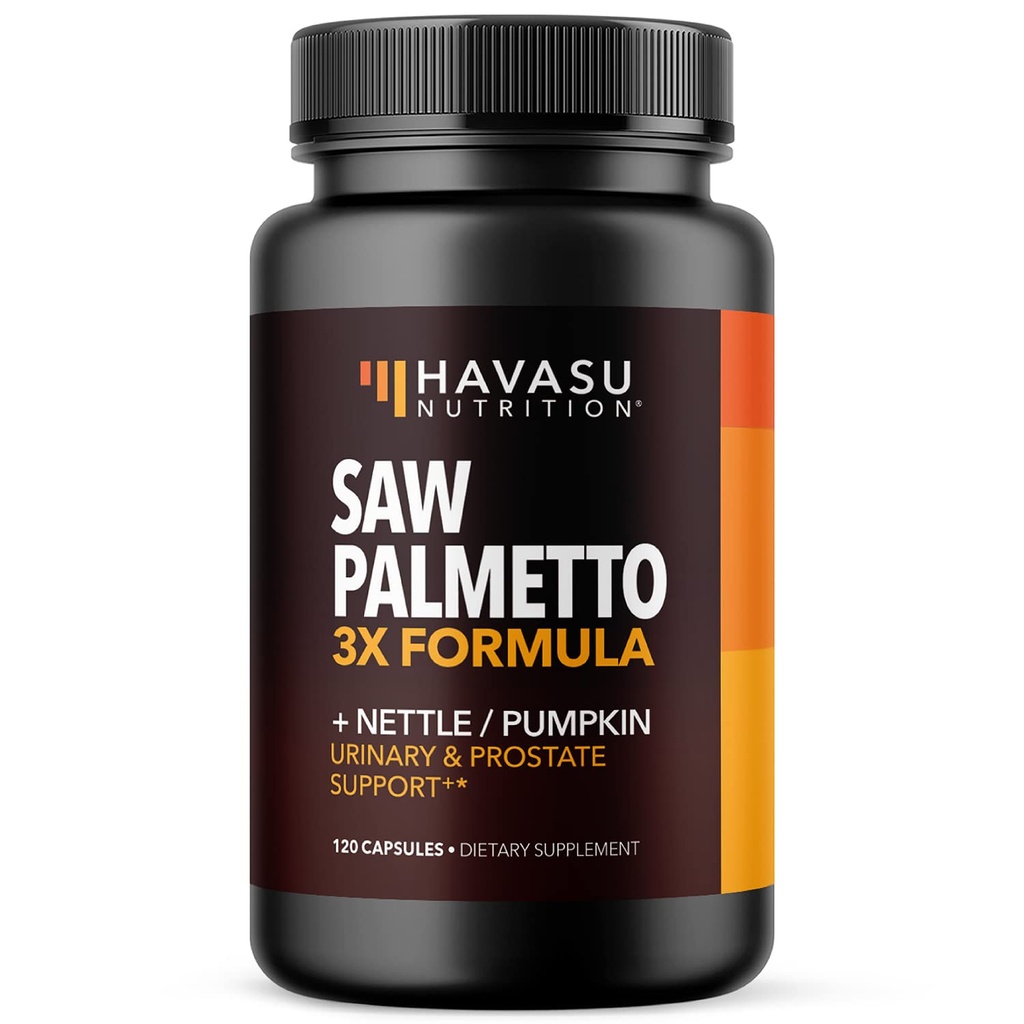 Saw Palmetto Ergänzung mit Sting Nettle und Kürbis Seed Extract - Advanced 3X Formula - DHT Blocker Urinary Health und Prostata Unterstützung für Mens Health - Vegan, Non-GMO Kapseln - 2 Monate Versorgung
