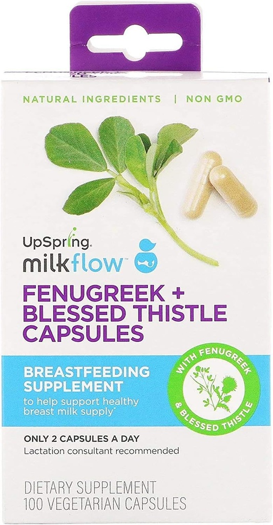 Milchfluss Stillen Ergänzung mit Fenugreek Blessed Thistle (100 Vegetarische Kapseln)