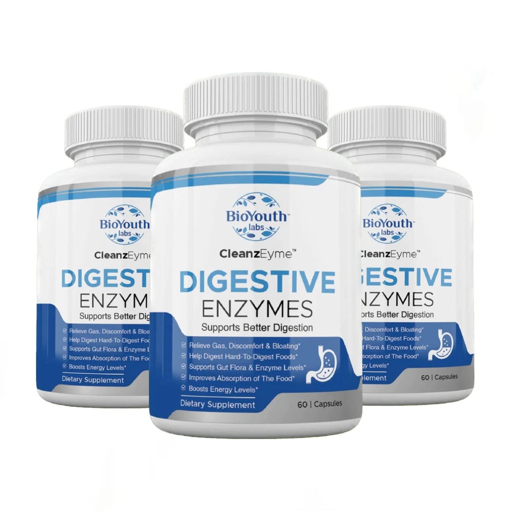 Labs Natural Digestive Enzyme & Probiotic Supplement für Erwachsene, 180 Kapseln - Nützliche Mischung von Verdauungsenzymen & Advantage Probiotic für Verdauung & Verdauungs-Gesundheit.
