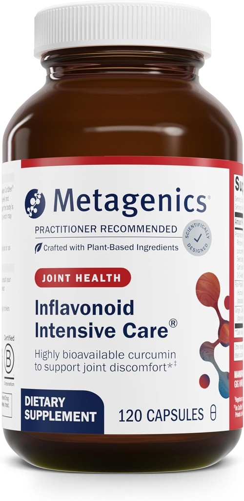 Metagenics Inflavonoid Intensive Care - Curcumin, Boswellia, Ginger & Fenugreek - Supports Joint Comfort, Immune Health & Normal Inflammatory Response - Non-GMO, Gluten-Free, Vegetarian - 120 Capsules