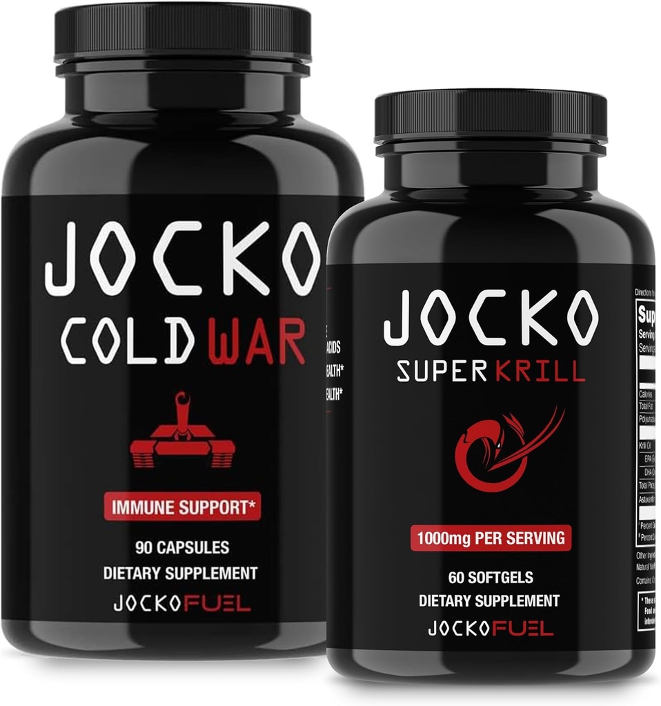Jocko Fuel Cold War and Omega 3 Krill Oil Supplement Bundle