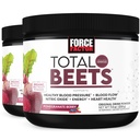Kraftfaktor Total Beets Getränk Mischung Superfood Pulver mit Nitrate zur Unterstützung von Zirkulation, Stickstoffoxid, Energie, Ausdauer und Stamina, Herz-Kreislauf-Ergänzung, 60 Portionen, 2-Pack