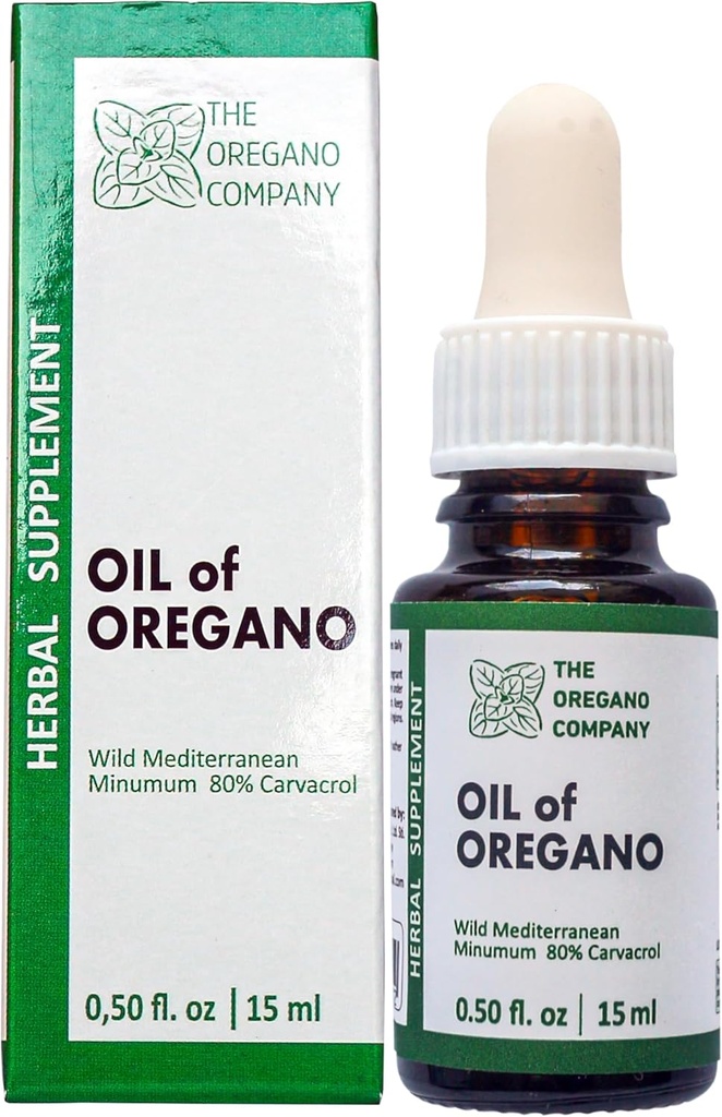 THE OREGANO COMPANY- Oil of Oregano 0.50 fl. oz 15 ml Flüssigkeit, Tropfen, Vegan, Vegan, Vegetarisch, Aceite De Oregano, Edible Food Grade Supplements,High Natural Carvacrol Potency,Wild Oregano Öl Extract Tincture