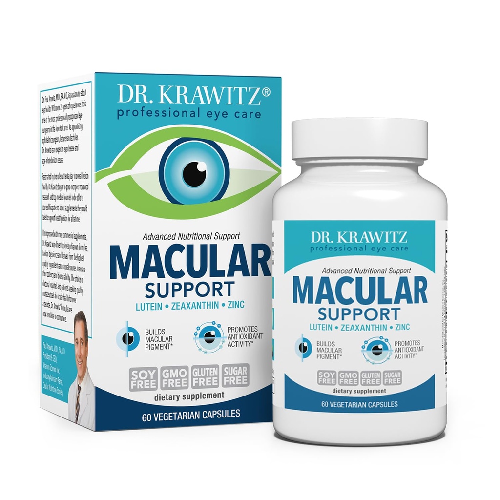 Support maculaire avec Lutéine, Zeaxanthin Zinc (60 capsules végétariennes)