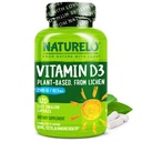 NATURELO Vitamin D - 2500 IU - Pflanze aus Lichen - Natürliche D3 Ergänzung für Immunsystem, Knochenunterstützung, Gelenkgesundheit - Vegan - Non-GMO - Glutenfrei - 120 Kapseln