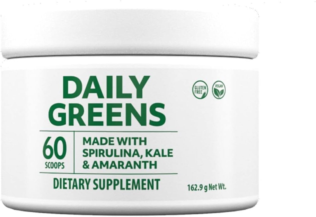 Pulver nach Market America mit Spirulina, Kale, Alfalfa, Weizengras, Gerstegras, Spiny Amaranth, Spinat, Broccoli, Beetroot, Kirschfrucht, Karottenwurzel, Ginger Root, Bacillus coagulans