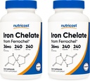 Nutricost Chelat Iron, As Ferrochel, 36mg, 240 Kapseln (2 Flaschen)