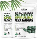 Premium Organic CHLORELLA /SPIRULINA 1000 Tabletten (50/50) Kosher, Vegan - Green Algae Superfood, Cracked Cell Wall, Chlorophyll, High in Protein & Eisen, keine Additive, oder Füllstoffe 8.75 Oz (2 Pack)