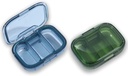 3 Kompartiment Pille Box, Moisture Proof Pille Case, Travel Pill Organizer für Taschengeld, Täglich tragbare Medizin Vitamin/Fish Öl Box, Supplement Box, 2 Pack