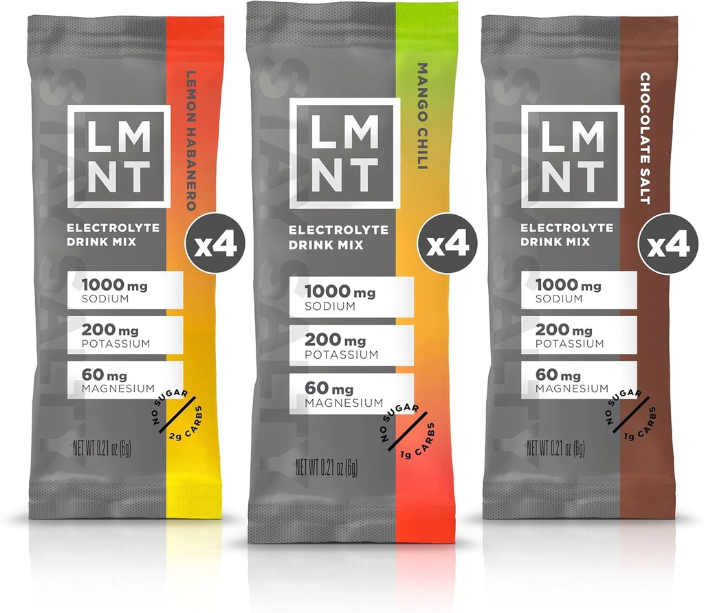 LMNT Keto Elektrolyt Pulver-Packets | Paleo Hydration Drink Mix | Kein Zucker, keine künstlichen Zutaten | Fiesta Pack | 12 Stick Packs