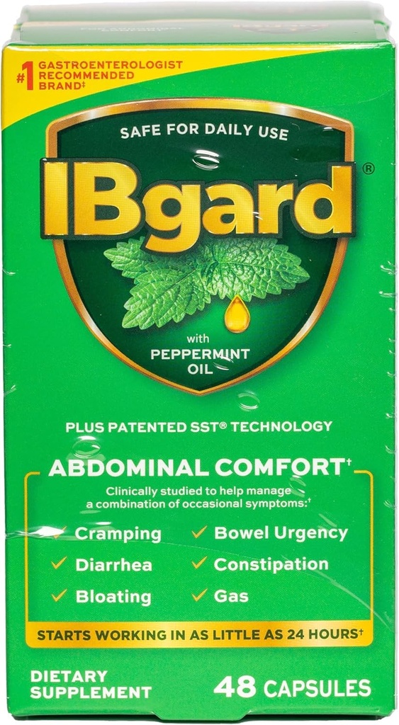 IBgard Gut Health Supplement, Pfefferminzöl Kapseln für Bauchkomfort, 96 Kapseln