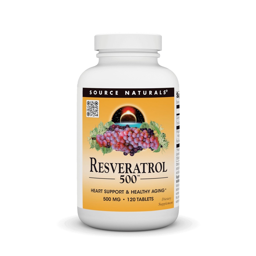 Quelle Naturals Resveratrol 500, Herzunterstützung & Gesundes Altern*, 500 mg - 120 Tabletten