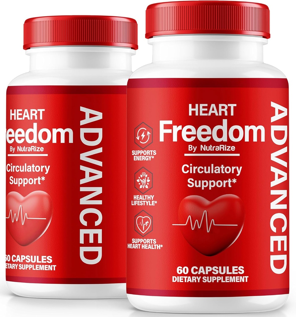 (2 Pack) Heart Freedom Capsules, Official HeartFreedom Pills - Sustains Energy and Health, Heart Freedom for Circulation Support, All Natural Detox Glyco Optimizer, Premium Formula (120 Capsules)