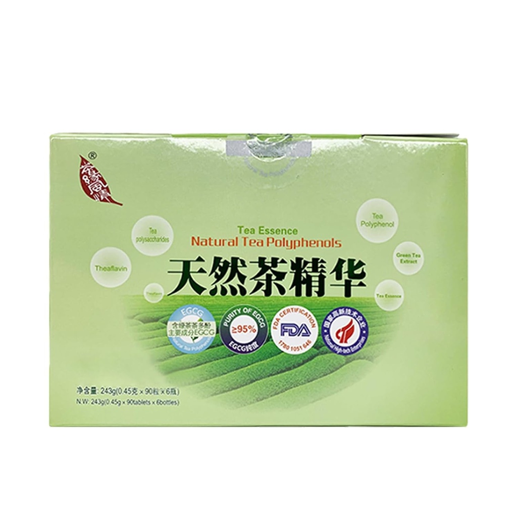 Grüner Tee-Extrakt,Neuer Tee-Era,Natürliche Tee-Polyphenole Tabletten,Tea Essence,90tabletten/Flasche,6Flaschen/Box