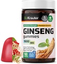 BIO KRAUTER Panax Ginseng Gummies - 1500 mg Stärke - 60 Zähler - Kaubares Rotes Ginseng Supplement - Immunstützgummis - Vegan, Pectin-Based, Non-GMO