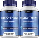 (2 Pack) Neuro Thrive Brain Supplement, Neuro Thrive for Memory Formula, Neuro-Thrive PQQ, um die negativen Auswirkungen von Gehirn Fog Neuro-Thrive Cognitive Function NeuroThrive Reviews (120 Kapseln) zu reduzieren