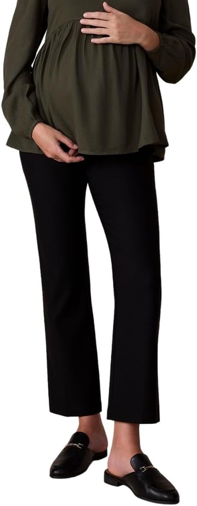 Mutterschaft Mutterschaft Frauen Super Stretch Secret Fit über den Belly Knöchel Straight Leg Schwangerschaftskleid Hosen für Arbeit