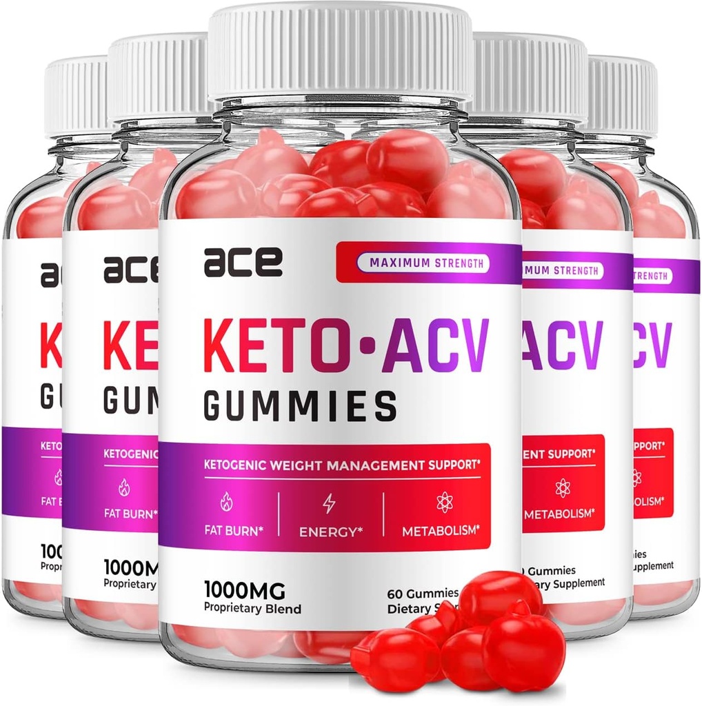 (5 Pack) Ace Keto ACV Gummies - Advanced Formula Ace Keto Plus ACV Gummies Apple Cider Essig ACV, Gewichtsverlust, Nahrungsergänzungsmittel Bewertungen Männer Frauen (300 Gummies)