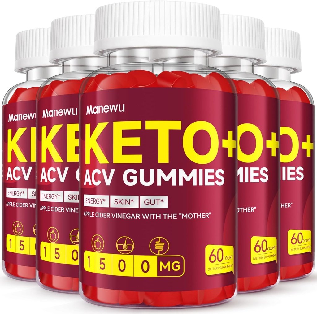 Keto ACV Gummies - 1500mg Apfel Apfelessig mit Mutter - Vegan, Non-GMO,Organic Apfel Apfelessig Gummi für Damen, Detox & Cleanse, 5 Pack