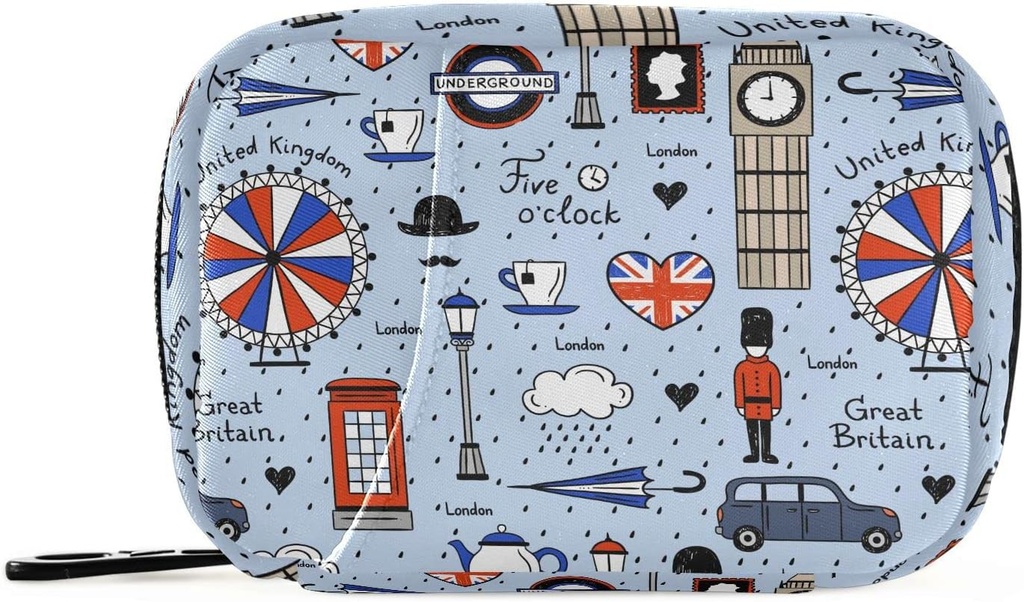London Retro-Druck Pille Box 7 Tage Pille Fall Reisen Pille Organizer Tasche mit Reißverschluss Portable Weekly Vitamin Medicine Supplement Halter Tasche