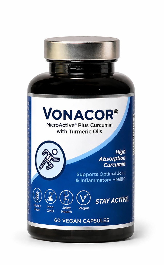 High-Active MicroActive Curcumin mit Kurkuma Extrakt 500mg für optimale Gelenkgesundheit, Vegan, Non-GMO, Glutenfrei, 60 Vegan Kapseln