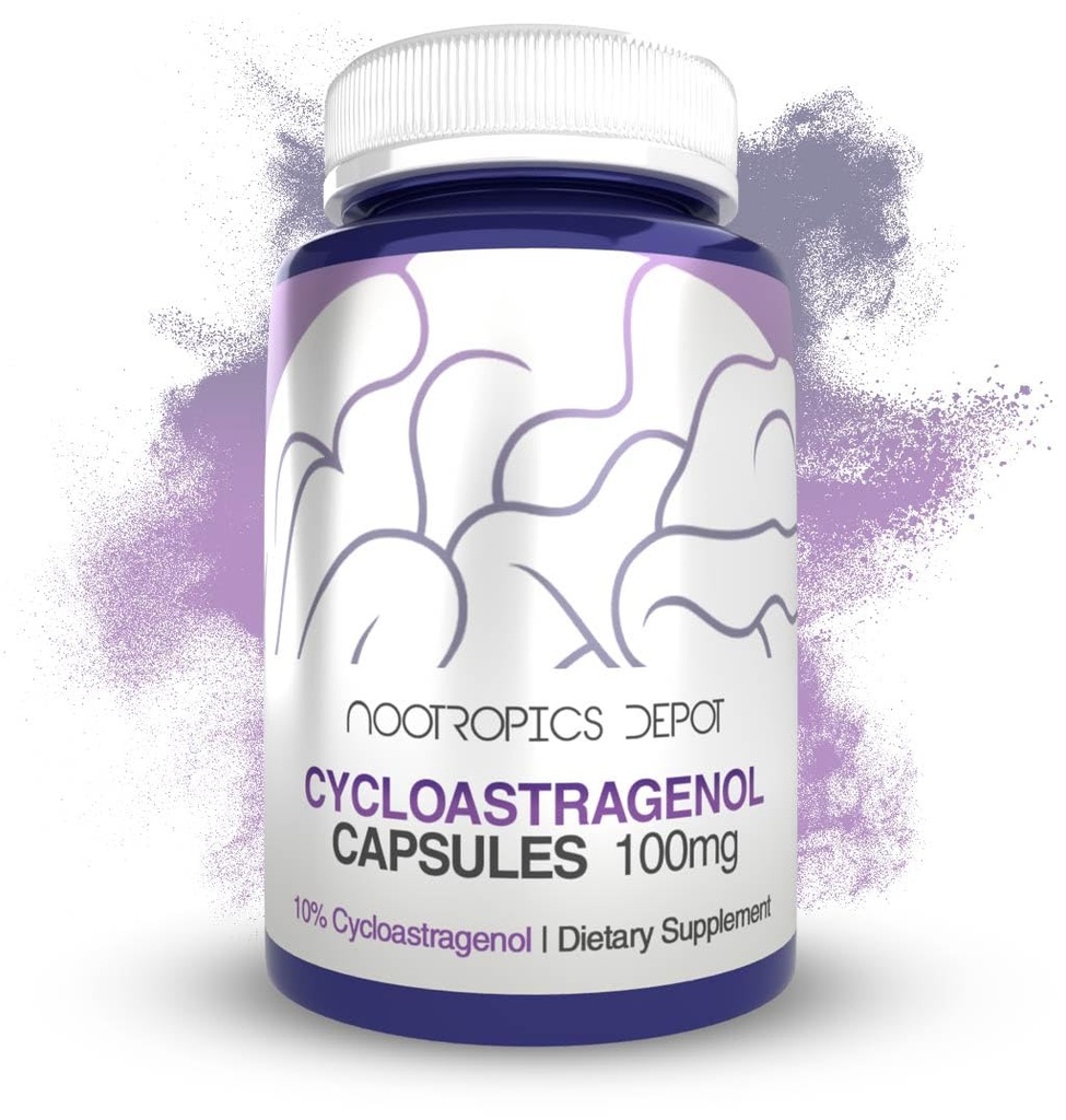 Nootropics Depot Cycloastragenol 10% Kapseln | 100mg | 30 Count | Astragalus membranaceus | Cellular Health, Immununterstützung, Längen Telomeres