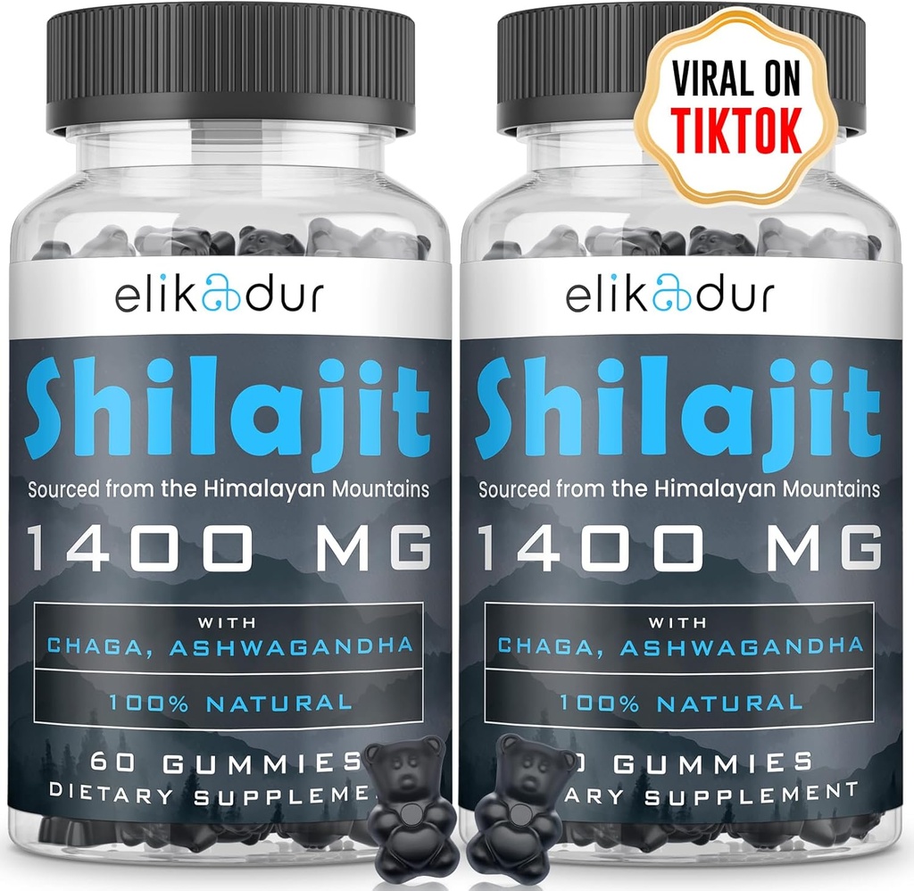84.000 MG Organic Shilajit Gummis mit 85+ Trace Minerals, Fulvic Acid, Shilajit für Herren & Frauen, Energie & Immununterstützung, High Potency Gold Grade, Sugar-Free, Vegan, 100% natürliche 120 Gummis