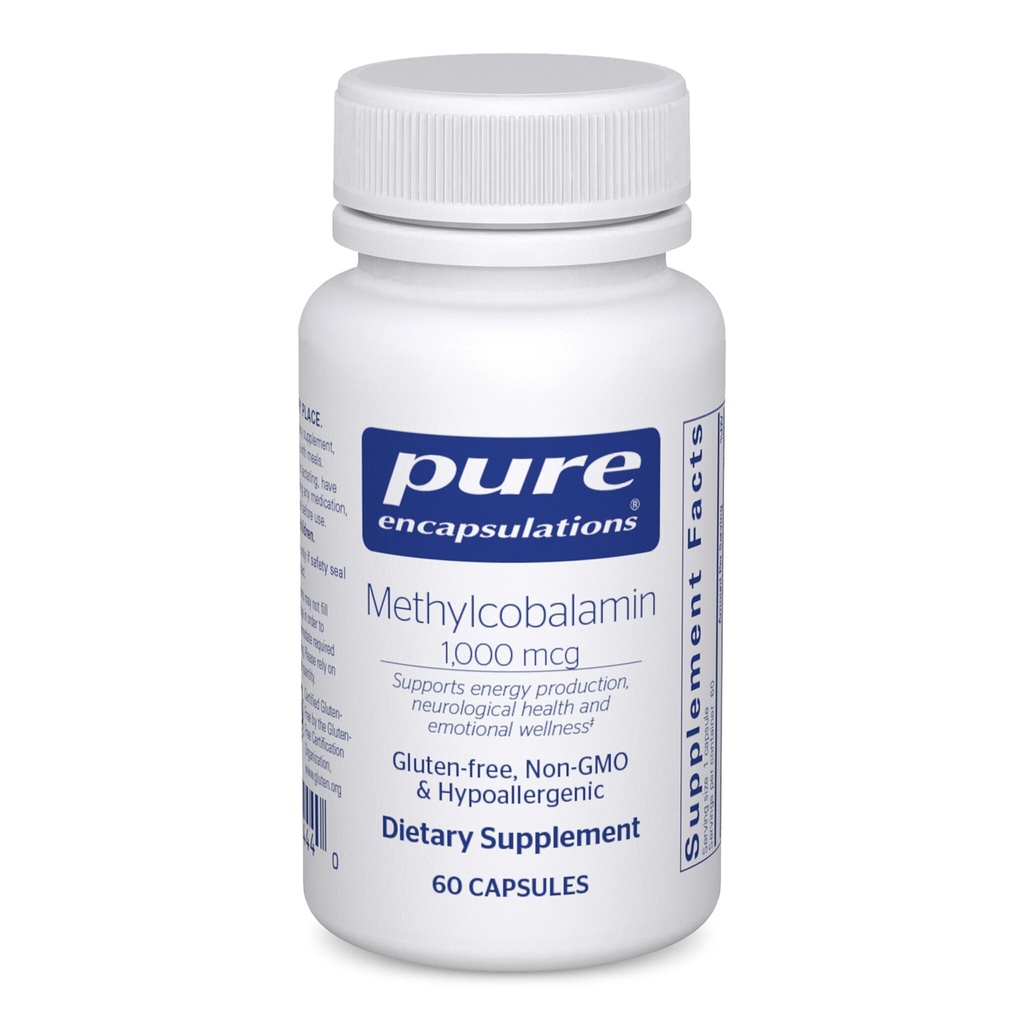 Pure Encapsulations Methylcobalamin 1.000 mcg - Vitamin B12 Nahrungsergänzung zur Unterstützung von Gedächtnis & Nerve Gesundheit - Premium Vitamin B12 Kapseln - 60 Kapseln