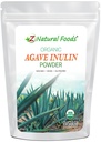 Z Aliments naturels Poudre d'inuline agave biologique, supplément de fibre naturelle, poudre prébiotique pour boissons, smoothies et recettes, cru, non-OGM, végétalien, sans gluten, casher, 1 lb