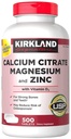 Kirkland Signature Calcium Citrat Magnesium und Zink, 500 Tabletten