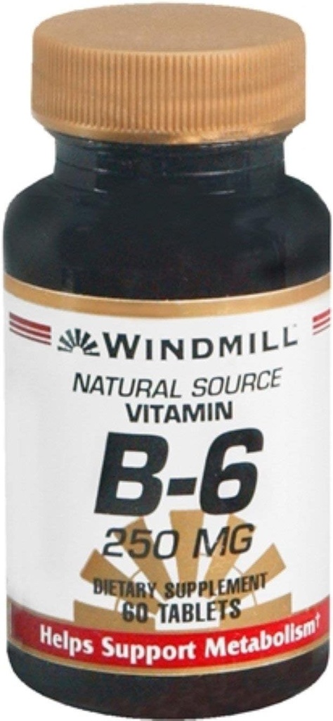 Windmühle Vitamin B-6 250 mg Tabletten 60 Tabletten (Pack von 3)