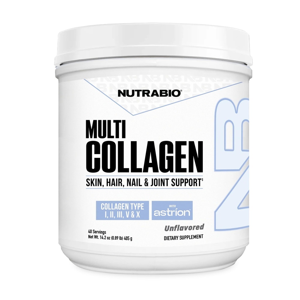 NutraBio Multi Collagen Powder-hydrolysierte Collagen Peptide für Haar- und Haut- Gras-Fed- Kollagenpulver für Frauen und Männer- 40 Servierungen