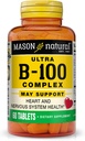 MASON NATURAL Ultra B-100 Complex - Gesundes Herz und Nervensystem, verbessert Immunfunktion und Energie-Mebolismus, 60 Tabletten