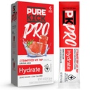 PURE KICK PRO Hydratation Mélange de boissons électrolytes, fraise Pop, comprend 1 boîte avec 6 paquets dans chaque boîte