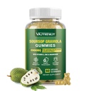 Soursop Graviola Gummis - 2000mg extra Stärke Soursop Blätter Extrakt, Vitamin C, Zink & Ganze natürliche Nahrung für Immunität, Vegan, 60 Gummis