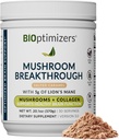 BIOptimizers Pilz Kaffee Alternative – Gesalzene Karamell-Getränke – Lion’s Mane, Chaga, Reishi + Collagen Peptides for Focus, Energy & Gut Health – Adaptogene Pilze & MCT Powder – 30 Servierungen