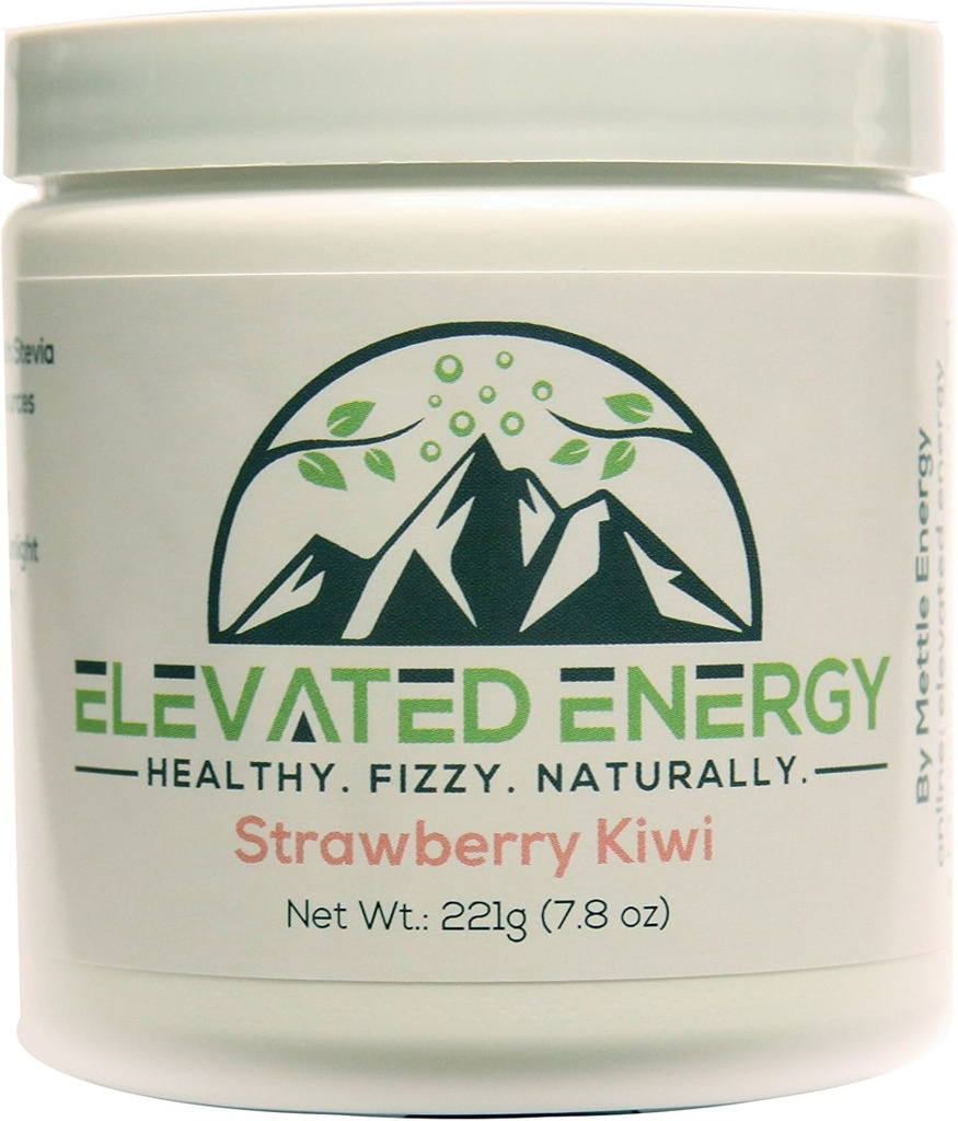 Healthy Energy Drink Powder - Stevia & Natürliche Koffein | Erhöhte Energie Fizzy Drink Mix | Erdbeere Kiwi | 30 Servierungen